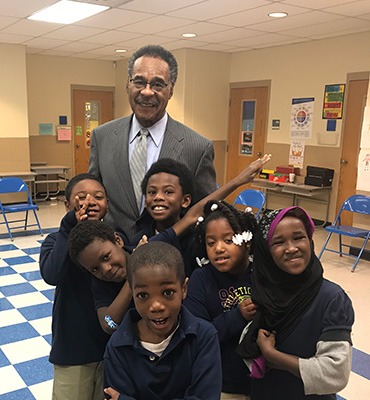 Congressman Cleaver with local school kids