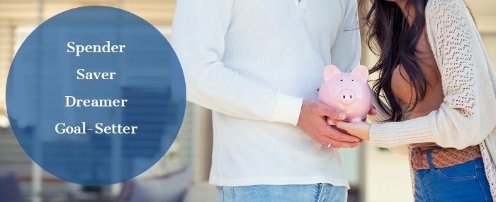 couple holding a pink piggy bank