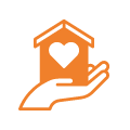 House in hand icon